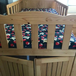 宮照明＆扉付き! システムベッド ロフトベッド 収納 セット　キッズ　子供ベッド　子供部屋　木製　木目調 シングル