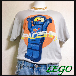 [LEGO]プリントTシャツ 灰色 レトロ カットソー 半袖 海...