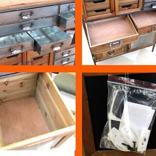 美品!! 札幌市内近郊 自社配送限定 KARE/カレ アートファクトリー キャビネット 82190 W765xH1325 多収納 アンティーク インテリア
