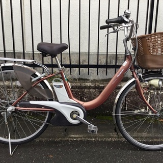 ＜動作＞パナソニック・アルフィット・Vivi 電動アシスト自転車26インチ・ブラウン-パラダイムPARADYM 7W フェアウェイウッド純正カーボンRカバー付