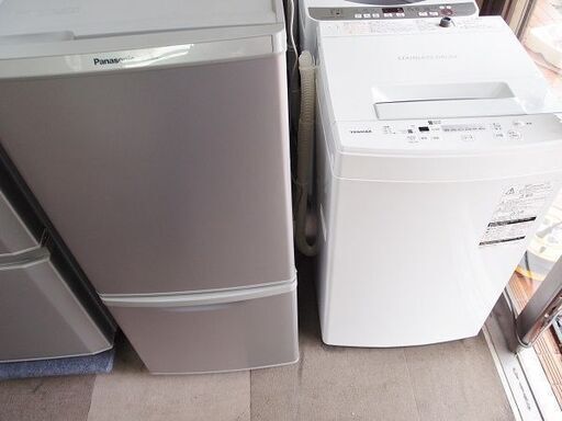 ■2017年製　パナソニック冷凍冷蔵庫NR-B149W-S ■2018年製　東芝洗濯機AW-45M7■家電2点セット