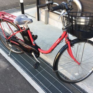 地域限定送料無料 パナソニック ビビ DX 新基準 子供乗せ 赤ピンク 