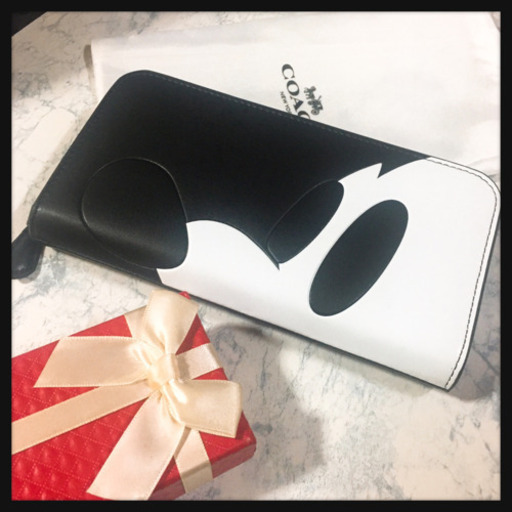 [未使用]COACH ミッキー コラボ ウォレット 長財布 黒系コーチ ブランド