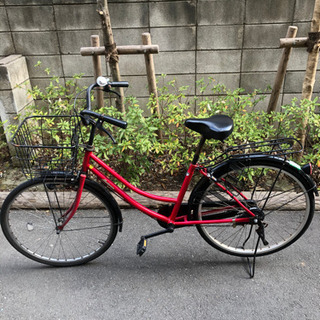【取引手決定】 自転車　ママチャリ　赤