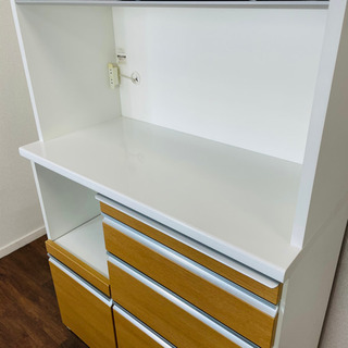 松田家具 キッチンボード ラッキーレンジ1000 食器棚 ホワイト