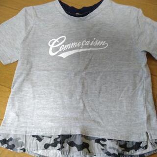 【無料】COMME CA ISM　迷彩重ね着風Tシャツ　120