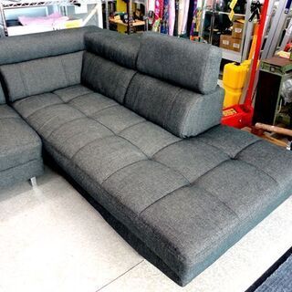▻3人掛けカウチソファ ファブリック 幅225cm L字ソファー ☆ PayPay 
