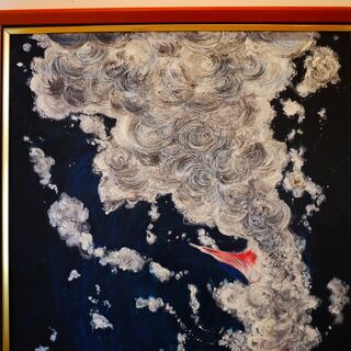 原木万紀子 絵画作品 「滝登り」