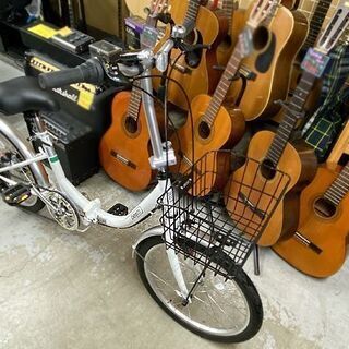 折りたたみ自転車 20インチ 6段変速 ホワイト beem 前かご付 白色☆ PayPay(ペイペイ)決済可能 ☆ 札幌市 白石区 東札幌 アウトレットモノハウス白石店 折りたたみ自転車 20インチ 6段変速 ホワイト beem 前かご付 白色