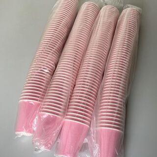 【ネット決済・配送可】耐熱紙コップ 200個 ピンク