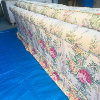 コスガ　3人掛け　ソファ　花柄