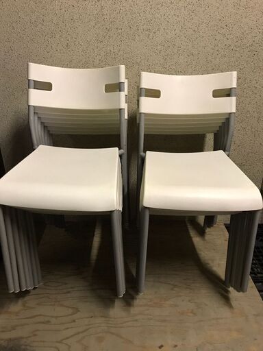 IKEA イケア LAVER スタッキングチェア 13脚セット ホワイト 椅子 幅40cm×奥行45cm×高さ76cm（座高45cm）