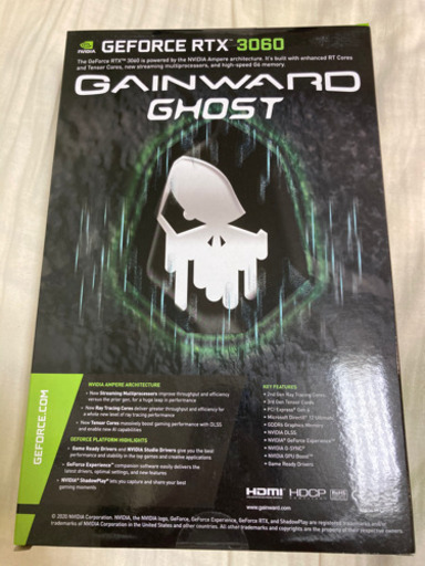 Gainward RTX3060 GHOST OC 12G 未開封品 | camaracristaispaulista.sp