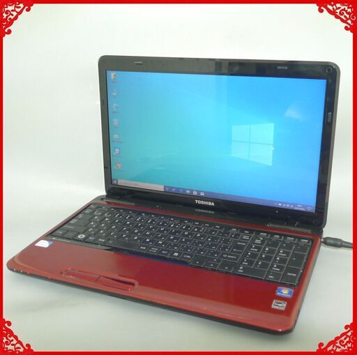 送料無料 1台限定 ノートパソコン 中古良品 15.6型ワイド Toshiba T351/34CR Pentium 4GB 320GB DVDRW 無線 Windows10 Office レッド