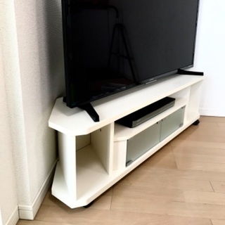 テレビ台　テレビボード　コーナー用　120cm 白　