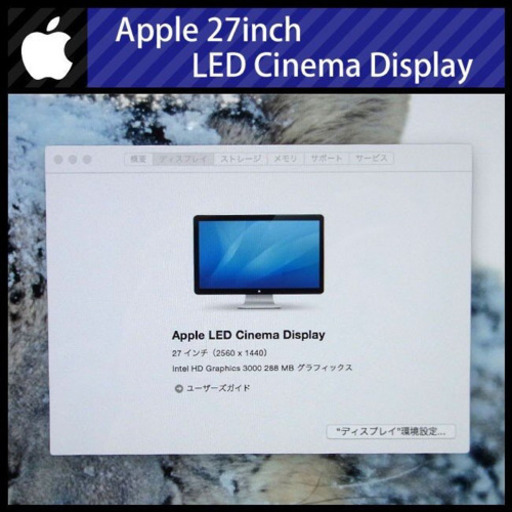 格安】Apple LEDシネマディスプレイ A1316 27型液晶ディスプレイLED