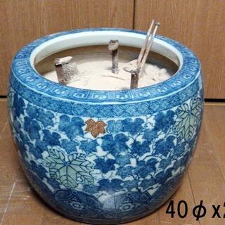 火鉢大正or昭和初期縁起物台座付き❣️肌色の火鉢オマケ 火鉢大正or昭和初期縁起物台座付き❣️肌色の火鉢オマケ 彩り