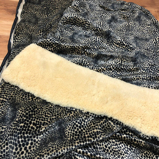 豹柄モコモコ　毛布カバー