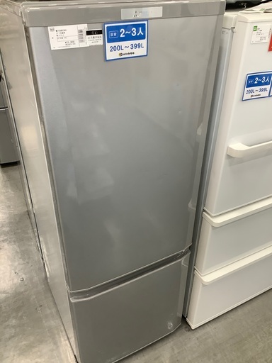 MITSUBISHI 2ドア冷蔵庫 2017年製 MR-P17C-S 168L