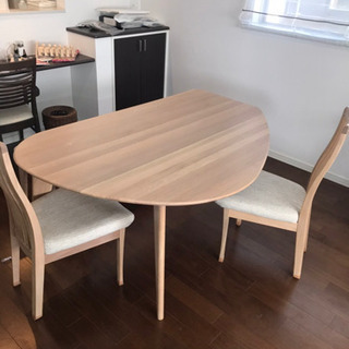 値下げ　先着優先　美品 使用期間1年未満　購入価格13万　天然木 北欧 ダイニングテーブルセット おしゃれ ベンチ