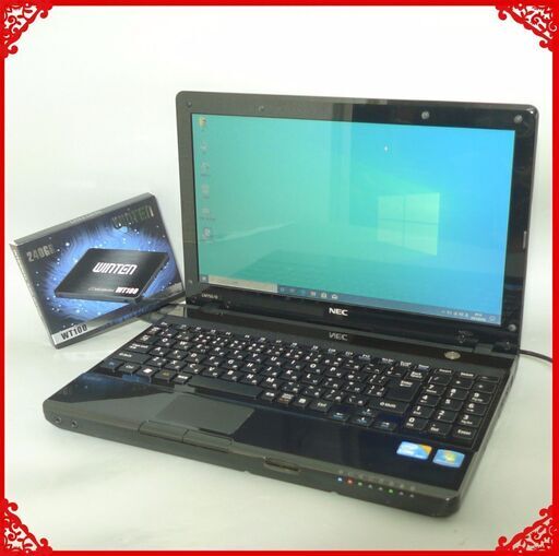 送料無料 新品SSD240GB ノートPC 中古良品 13.3型 NEC LM750DS6B Core i7 4GB DVDRW 無線 Windows10 テンキー付 LibreOffice ブラック