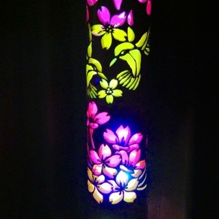 竹灯り 彩シリーズ 〜鳥たちの花見〜 竹灯籠 希少☆変形極太孟宗竹