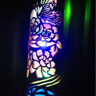 幻想の竹灯り カラー彩シリーズ ～～孔雀～～ 竹灯籠 極太孟宗竹