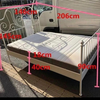 ikea のダブルベッドセット(値下げ中)