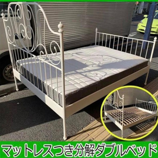 ikea のダブルベッドセット(値下げ中)