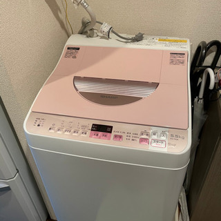 【美品】シャープ製 乾燥機付き洗濯機 2017年製 ES-TX5A-P