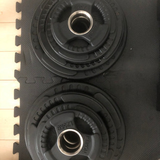 ダンベル、フラットベンチ、ラバープレートセット