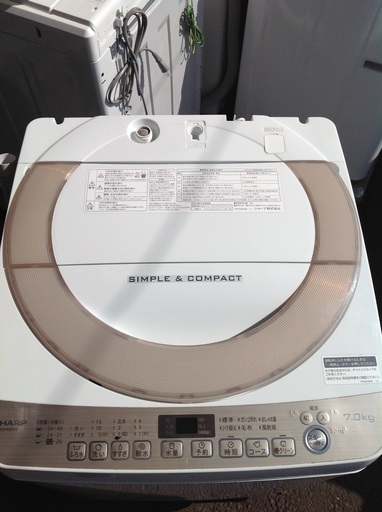 【最短即日配送可能！】7.0kg 全自動洗濯機　シャープ【9651301】