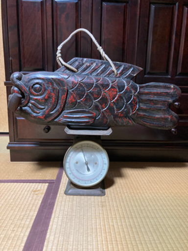 骨董品　自在鉤　鯉