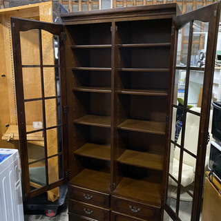 終 karimoku ガラス キャビネット 収納棚 書棚 食器棚 カリモク 菊MZ