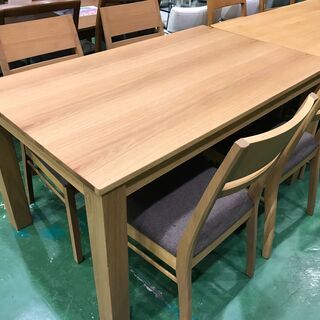 万代店 アンティーク無垢材 伸縮式ダイニングテーブルセット