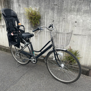 自転車27インチ　チャイルドシート　付き　ママチャリ