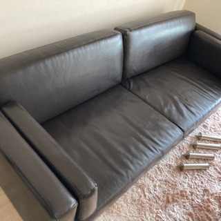 ソファ　IKEA レザー（合皮）