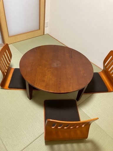 ちゃぶ台椅子付き (けぃちん) 河内長野のテーブル《座卓、ローテーブル 