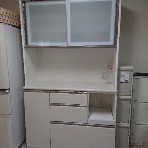 ニトリ 食器棚 キッチンボード(アルミナ2 120KB WH)