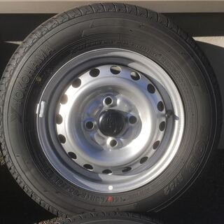新車外し★夏タイヤ＆スチールホイル4本セット★145/80R12★スバルサンバー純正★ヨコハマ★JOB RY52★2021年製★ハイゼットOEM