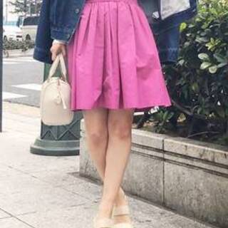 【新品】タフタカラースカート　ピンク