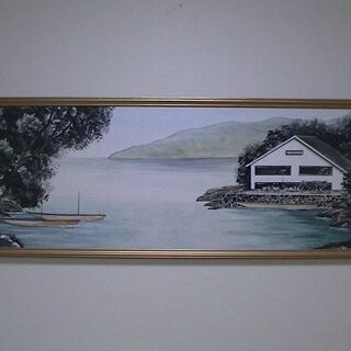 大型絵画 270cm×70cm ◇水彩画/風景画/壁掛/ はまだ萬◇本物保証