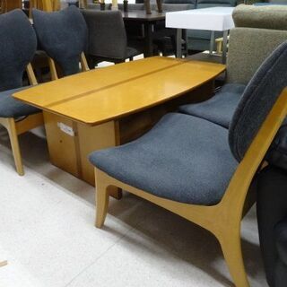 辻製作所 応接 5点セット NA×ネイビー テーブル／チェア×4【ユーズドユーズ名古屋天白店】 J625 辻製作所 応接 5点セット NA×ネイビー テーブル／チェア×4【ユーズド