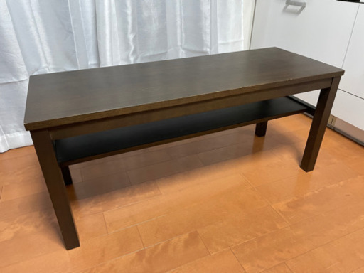 無印良品のベンチ兼テーブル 無垢材 ウォールナット