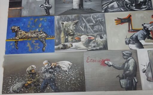 ☆引き取り歓迎☆輸入絵画☆ペインティング☆一点物☆ベトナム作家