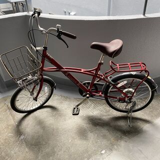 LOISIR　自転車　ミニチャリ　6段変速付き　小型