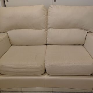 【無料】IKEA 二人掛けソファ ホワイト 大田区 ※ 引き取り限定