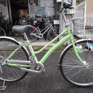 中古自転車１３８５　美品　購入２年　低使用　２６インチ　３段ギヤ　LEDオートライト　ステンレス部品　前かご・ハンドル・泥除け　肉厚タイヤ装備　 中古自転車1385 美品 購入2年 低使用 26インチ 3段ギヤ LED
