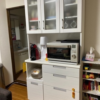 【ネット決済】ニトリ　レンジ、炊飯器も収納可能食器棚