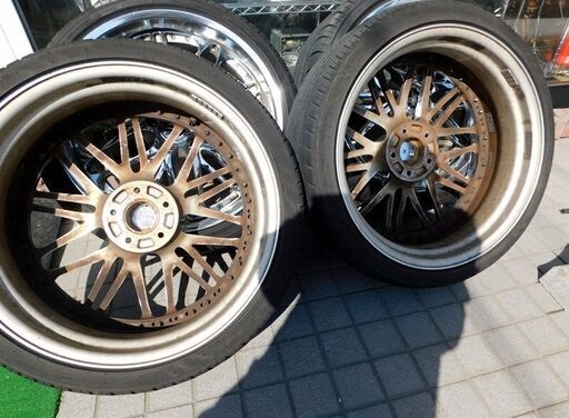 良品 WEDS kranze Borphes 20インチ アルミホイール 20×8 1/2JJ バリ山タイヤ 4本セット クレンツェ ボルフェス ウェッズ